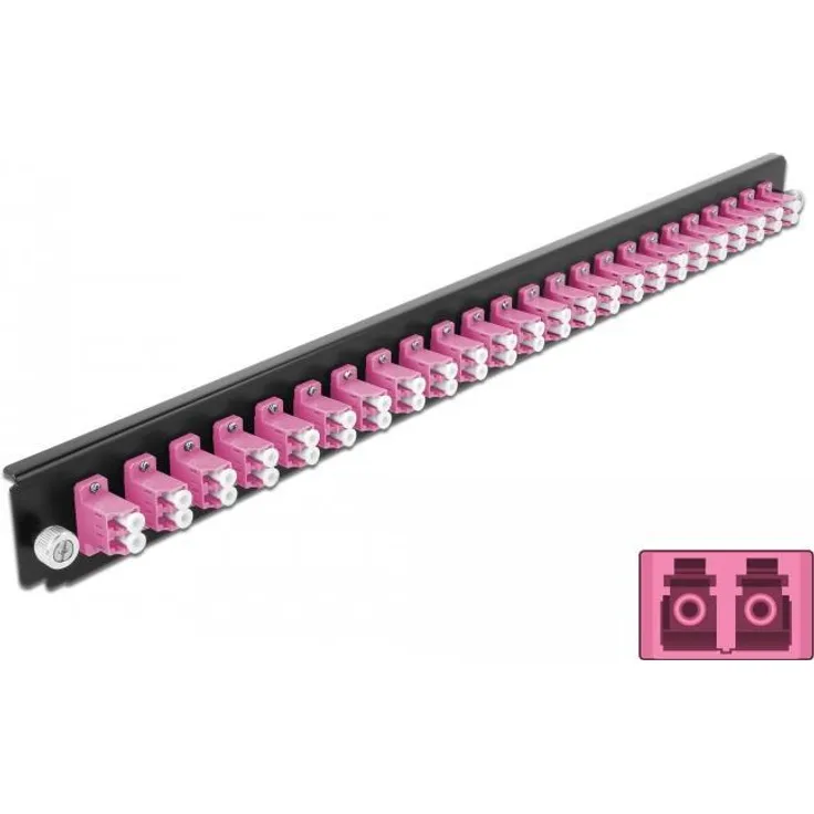 Delock 19 Spleißbox Frontblende 24 Port LC Duplex violett