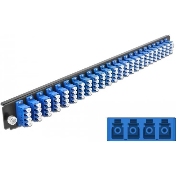 Delock 19 Spleißbox Frontblende 24 Port LC Quad blau
