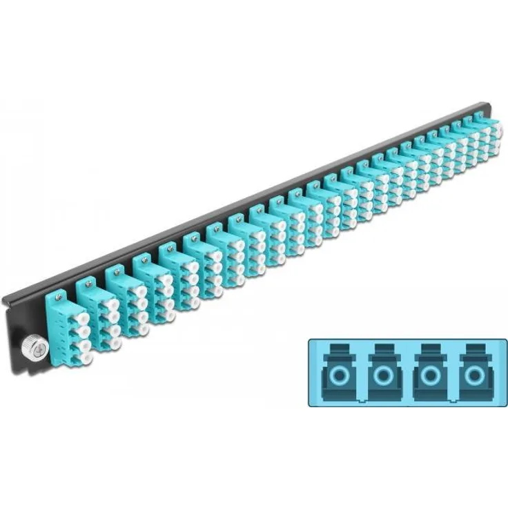 Delock 19 Spleißbox Frontblende 24 Port LC Quad aqua