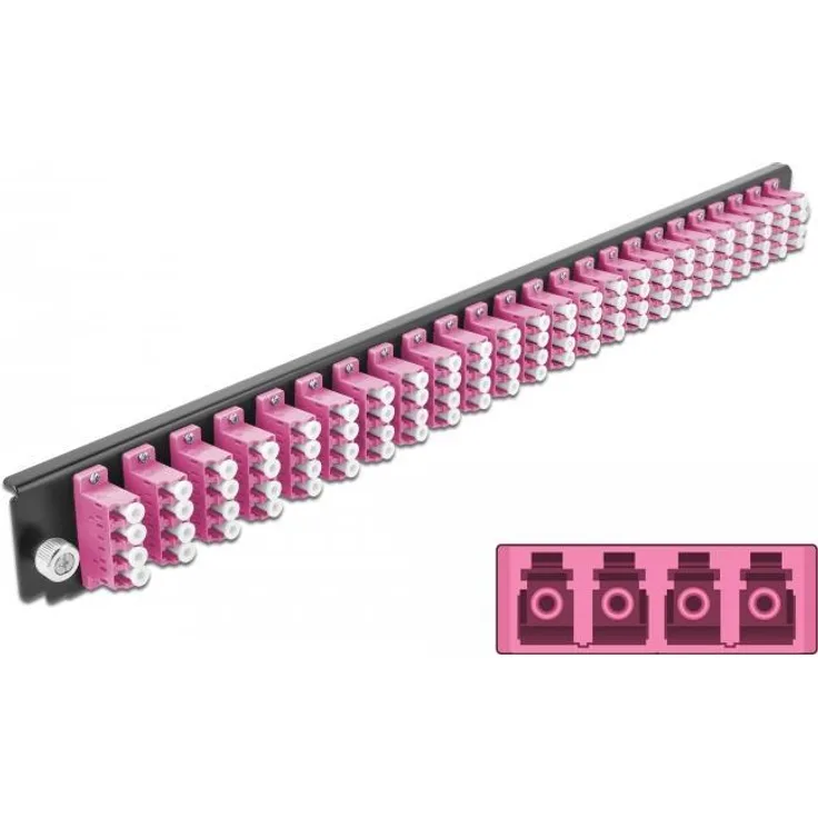 Delock 19 Spleißbox Frontblende 24 Port LC Quad violett
