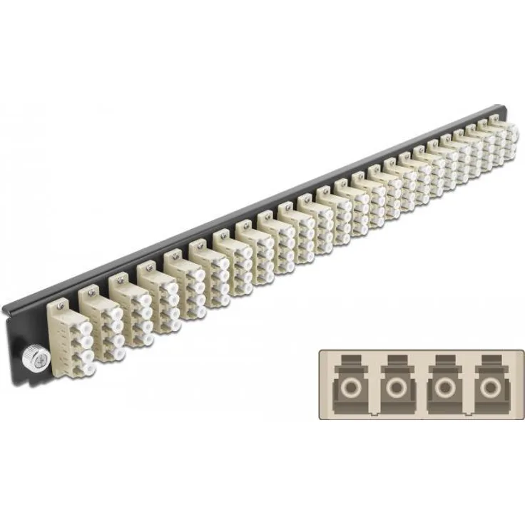 Delock 19 Spleißbox Frontblende 24 Port LC Quad beige