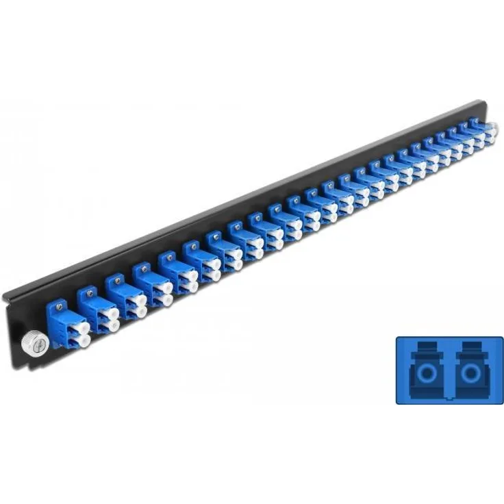 Delock 19 Spleißbox Frontblende 24 Port LC Duplex blau