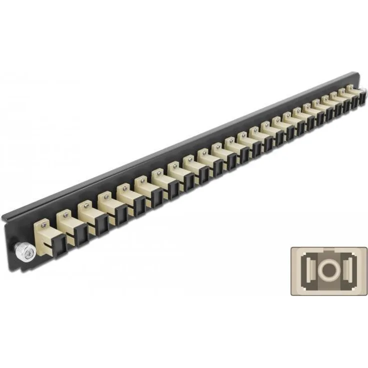 DeLOCK - Rack-Montageblech für Glasfaser-Spleißbox - Vorderseite - SC MM X 24 - beige - 1U - 48,3 cm (19'') (43353)