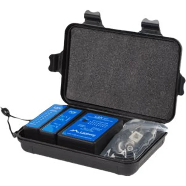 Lanberg NT-0404 Netzwerkkabel-Tester PoE-Tester Schwarz - Blau (NT-0404)