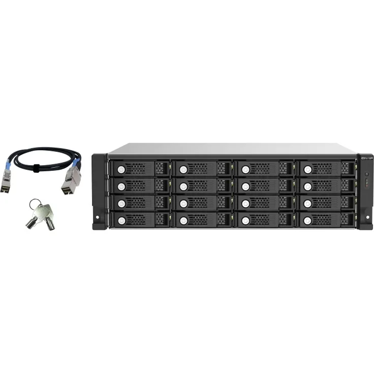 QNAP TL-R1620SEP-RP 16-bay 3U rackmount SAS 12Gbps JBOD expansion enclosure with SAS expander 12Gbps & SAS-SATA 6Gbps drives