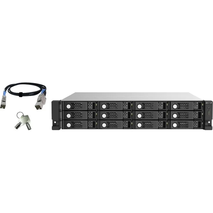 QNAP TL-R1220SEP-RP 12-bay 2U rackmount SAS 12Gbps JBOD expansion enclosure with SAS expander 12Gbps & SAS-SATA 6Gbps drives