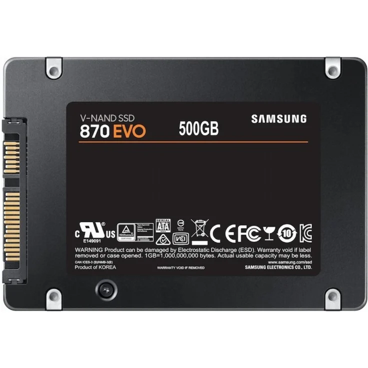 Samsung 870 EVO MZ-77E500B - Solid-State-Disk - verschlüsselt - 500 GB - intern - 2.5 Zoll (6.4 cm) - SATA 6Gb/s - Puffer: 512 MB - 256-Bit-AES - TCG Opal Encryption (MZ-77E500B/EU) – Bild 6
