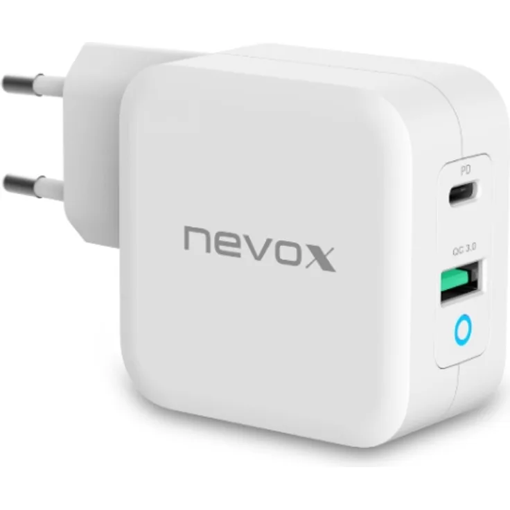 nevox 65W USB-C PD + QC3.0 Ladegerät GaN weiß