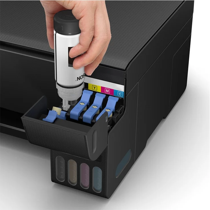 Epson EcoTank ET-2715 (3-in-1) Multifunktionsdrucker - Farbe, Druckgeschwindigkeit: 10 s/w, 5 Farbe, Auflösung: 5760 x 1440, WLAN, Mobile Print, Wi-Fi Direct (C11CG86417) – Bild 6