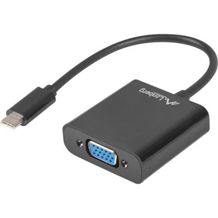 Lanberg AD-UC-VG-01 Kabelschnittstellen--Gender-Adapter USB - C VGA Schwarz (AD-UC-VG-01)