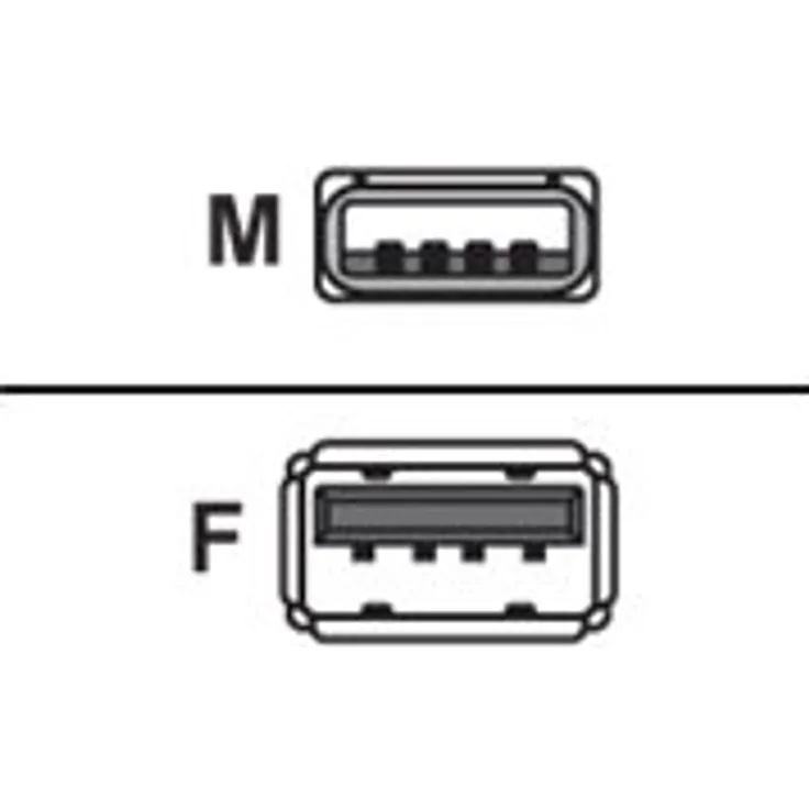 USB2.0 Verlängerungskabel A-A St-Bu 0,5m schwarz, Enhanced Stecker Serie A auf Buchse Serie A Umspritzt Geschirmt Aufbau entspricht der USB2.0 Spezifikation Farbe schwarz (K5248SW.0,5V2)