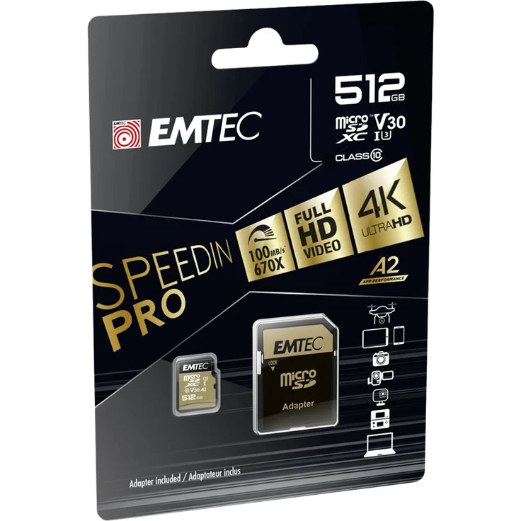 Emtec mSD 512GB UHS-I U3 V30 A2 SpeedIN (ECMSDM512GXC10SP) – Bild 6