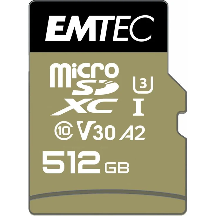 Emtec mSD 512GB UHS-I U3 V30 A2 SpeedIN (ECMSDM512GXC10SP) – Bild 1