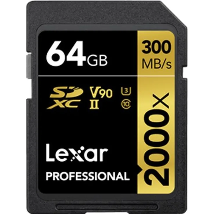Lexar SDXC Card 64GB Professional 2000x UHS-II V90 U3