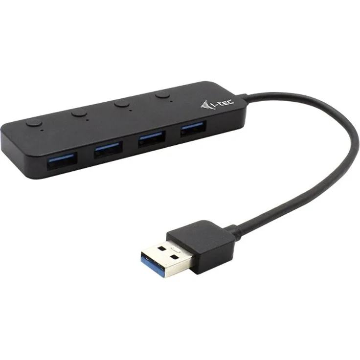 I-TEC USB 3.0 Metal HUB 4 Port mit einzelnen Ein - Aus-Schaltern 4x USB 3.0 Port mit Unterstuetzung fuer schnelles Aufladen BC 1.2