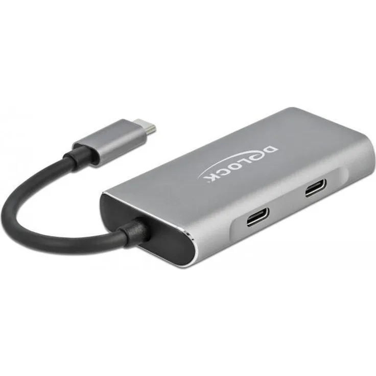 Delock Externer USB 3.2 Gen 2 Type-C Hub mit 2 x Typ-A und 2 x Type-C