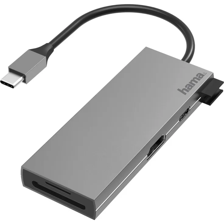 Hama USB-C-Multiport-Adapter, 6 Ports, 2x USB-A, USB-C, HDMI, SD, microSD (00200110)