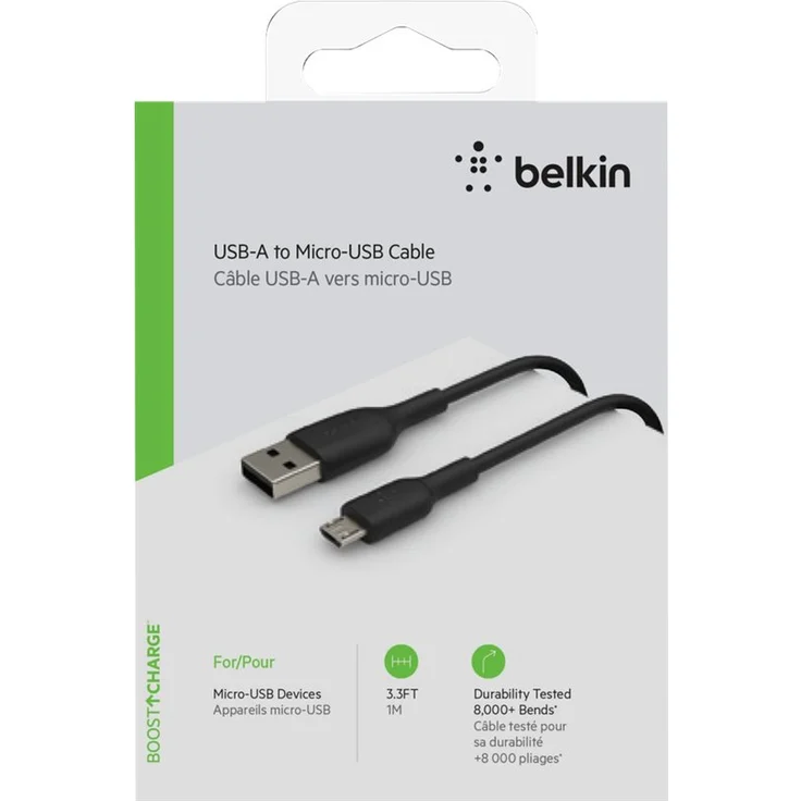 BELKIN MICRO-USB-USB-A CABLE PVC 1M BLACK (CAB005BT1MBK) – Bild 7