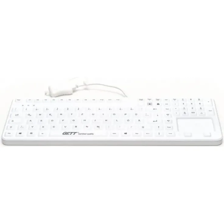 CleanType Prime Touch+ - Tastatur - mit Touchpad - hintergrundbeleuchtet - USB - Deutsch QWERTZ - weiß (KG26236)