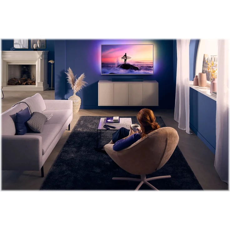 Philips TAB8205/10 2.1 Soundbar mit Subwoofer, Google Assistant, Amazon Alexa, kabellos/kabelgebunden, geeignet für TV, schwarz – Bild 9