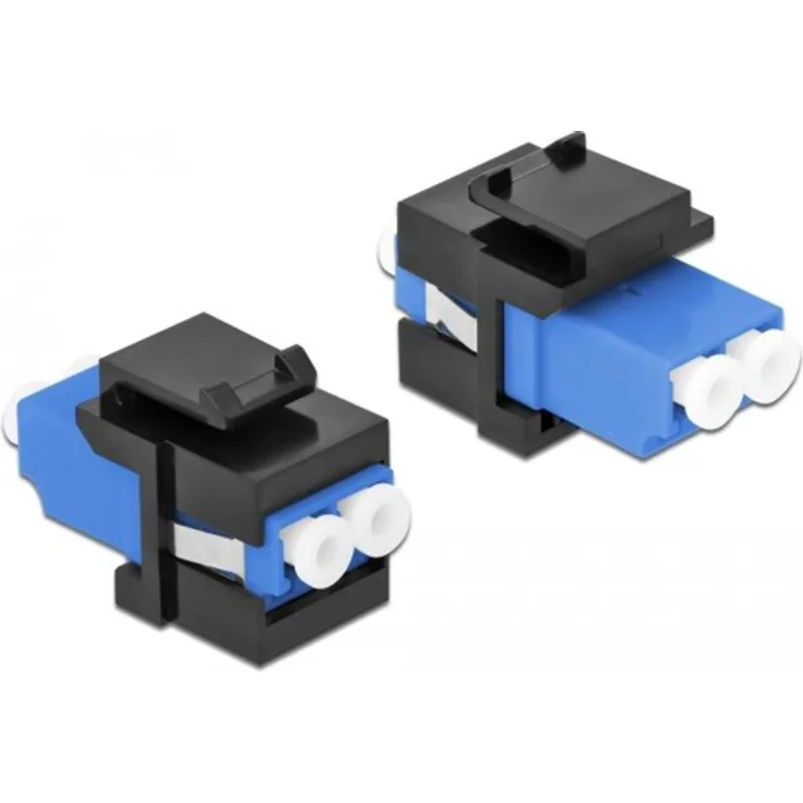 Delock Keystone Modul LC Duplex Buchse zu LC Duplex Buchse blau - schwarz (86718)