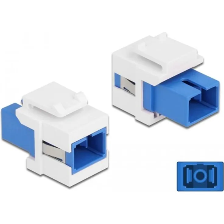 Delock Keystone Modul SC Simplex Buchse zu SC Simplex Buchse blau - weiß (86714)