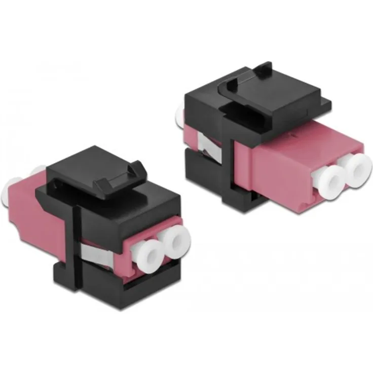 Delock Keystone Modul LC Duplex Buchse zu LC Duplex Buchse violett - schwarz (86721)