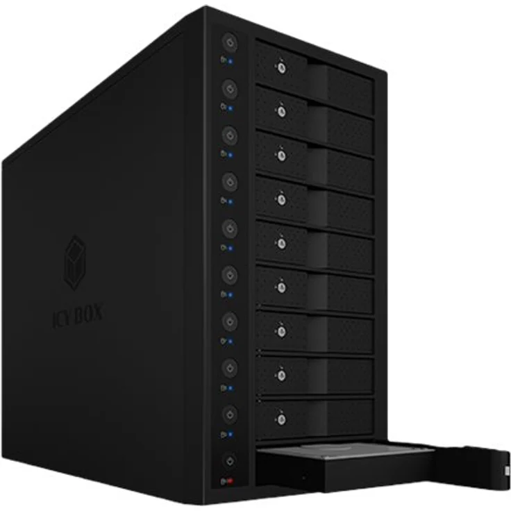 ICY Box Gehäuse.ext.SATA 3.5 Zoll10x -USB 3.1 Typ-C Black IB-3810-C31. – Bild 10