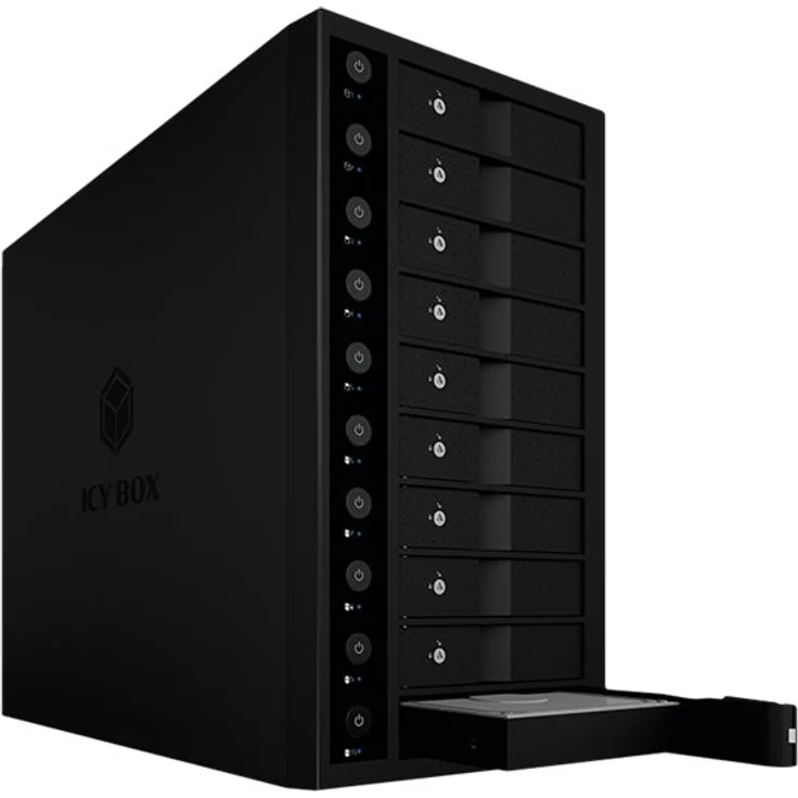 ICY Box Gehäuse.ext.SATA 3.5 Zoll10x -USB 3.1 Typ-C Black IB-3810-C31. – Bild 2