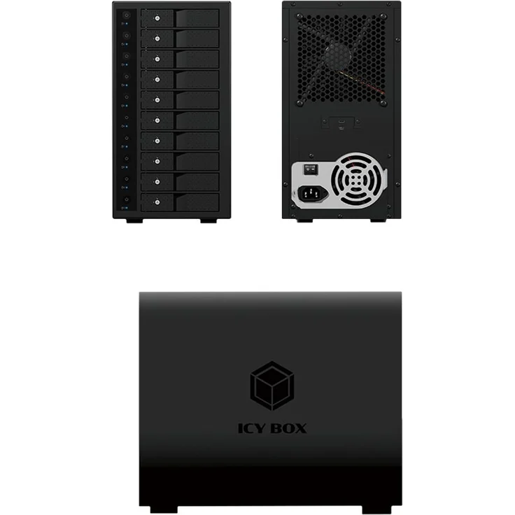 ICY Box Gehäuse.ext.SATA 3.5 Zoll10x -USB 3.1 Typ-C Black IB-3810-C31. – Bild 8