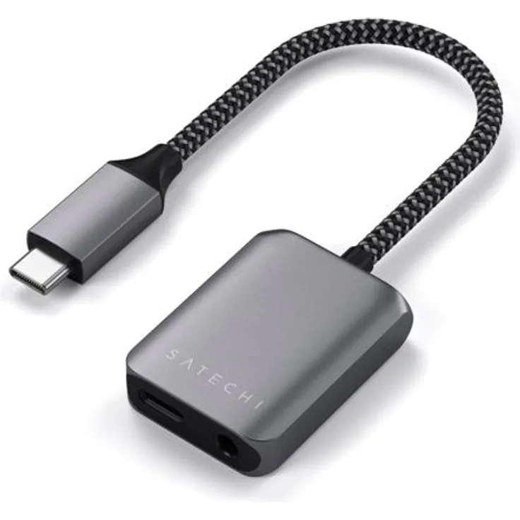 Satechi USB-C to 3.5mm Audio & PD Adapter space gray