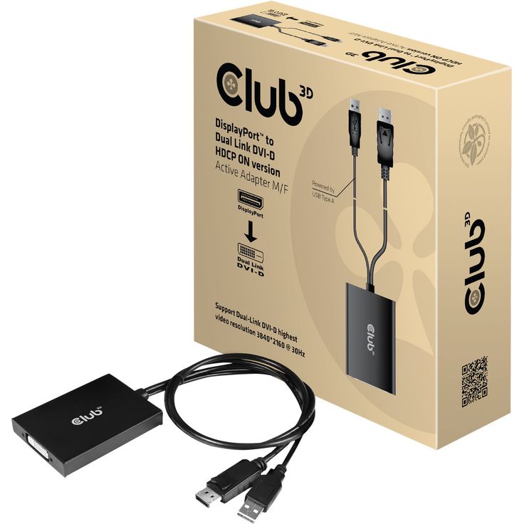 Club3D Adapter DisplayPort > DVI-D HDCP OFF aktiv St-Bu