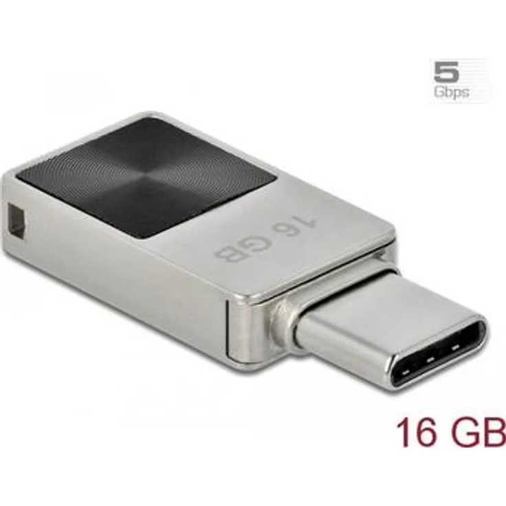 Delock Mini USB 3.2 Gen 1 USB-C Speicherstick 16 GB - Metallgehäuse (54082)