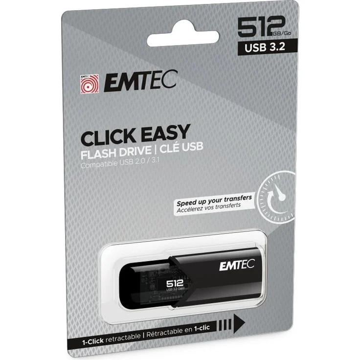 EMTEC USB-Stick 512GB B110 USB 3.2 Click Easy Black – Bild 2