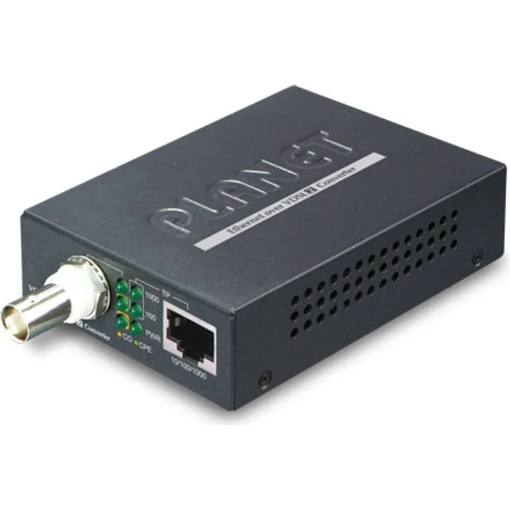Planet VC-232G. Maximale Datenübertragungsrate: 300 Mbit-s, Converter Eingangsschnittstelle: 1000Base-T, Ethernet Schnittstellen Typ: Gigabit Ethernet. Übertragungstechnik: Verkabelt. Maximal mögliche Übertragungsstrecke: 1400 m. Produktfarbe: Schwarz, Ge