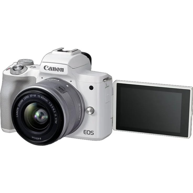 Canon EOS M50 Mark II Systemkamera weiß inkl. EF-M 15-45mm f3,5-6,3 IS STM – Bild 2