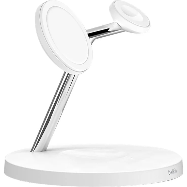 Belkin BoostCharge PRO drahtloses 3-in-1-Ladegerät mit MagSafe für iPhone 14, 13, 12 + Apple Watch + AirPods (lädt iPhone 14-Modelle magnetisch mit bis zu 15 W auf), weiß (WIZ009vfWH) – Bild 9