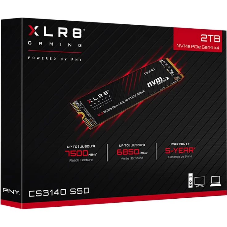 PNY XLR8 CS3140 - Solid-State-Disk - 2 TB - intern - M.2 2280 - PCI Express 4.0 x4 (NVMe) - 256-Bit-AES (M280CS3140-2TB-RB) – Bild 6