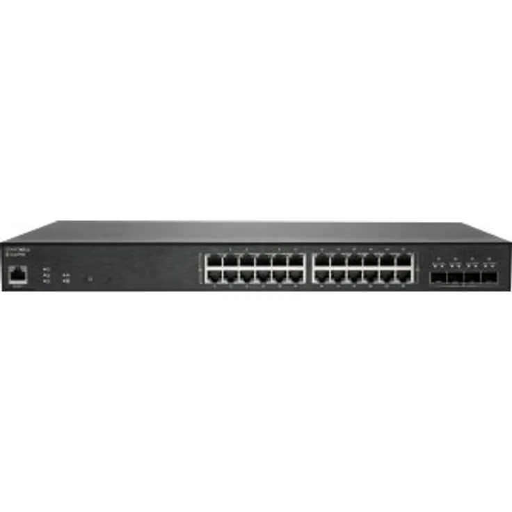 SonicWall Switch SWS14-24FPOE - Switch - managed - 24 x 10-100-1000 (PoE+) + 4 x 10 Gigabit SFP+ - an Rack montierbar - PoE+ (410 W) (02-SSC-2468)