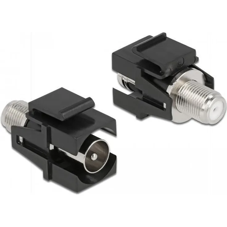 Delock Keystone Modul IEC Stecker zu F Buchse schwarz (86856)