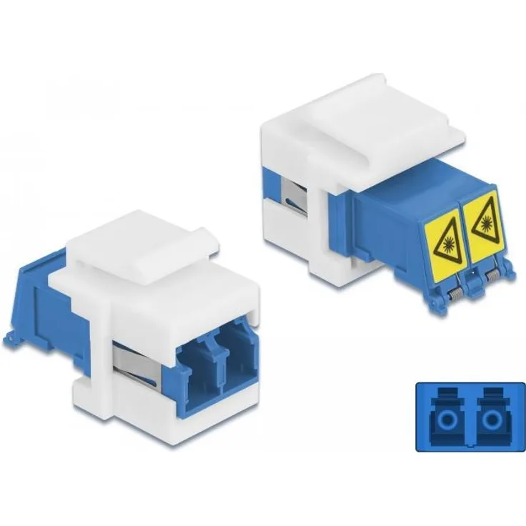 Delock Keystone Modul LC Duplex Buchse zu LC Duplex Buchse mit Laserschutzklappe innen (86834)