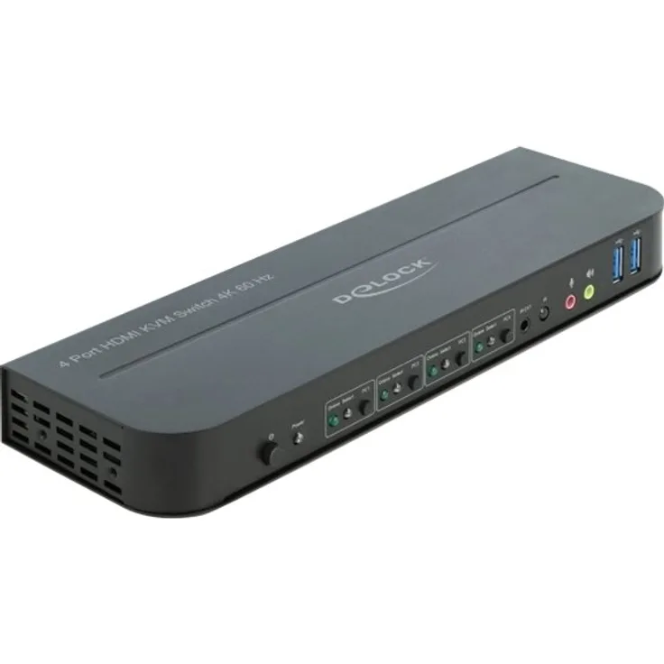 DELOCK HDMI KVM Switch 4K 60 Hz mit USB 3.0 und Audio KVM-Switch