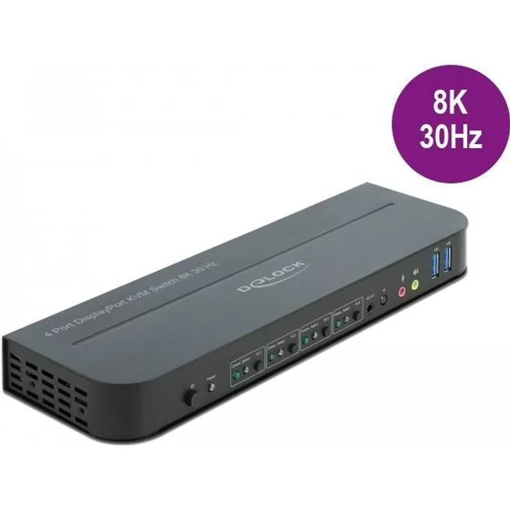 DELOCK DP 1.4 KVM Switch - 8K 30Hz mit SB 3.2 Gen 1 KVM-Switch