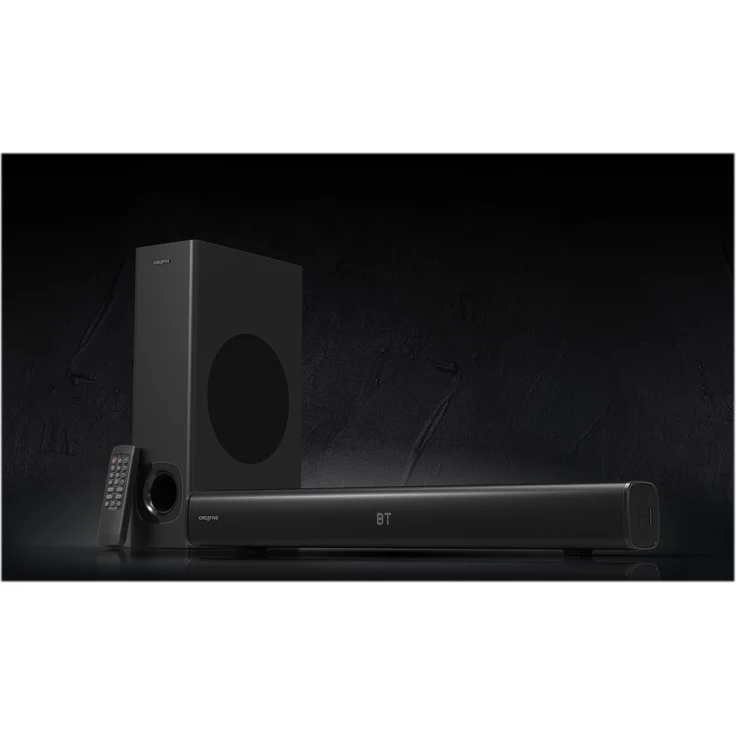 Creative Soundbar Stage (51MF8360AA000) 2.1 Soundbar mit Subwoofer, kabellos/kabelgebunden, geeignet für TV, schwarz – Bild 12