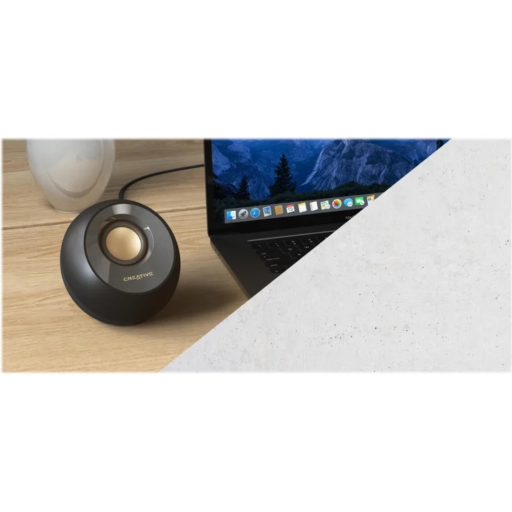 Creative Pebble V2 - 2.0-Desktop-Lautsprecher mit USB-C-Stromversorgung, 3,5 mm AUX-Eingang, bis zu 8 W Leistung für Computer und Laptops, Typ-A-Adapter enthalten und verlängertes Kabel (schwarz) – Bild 2