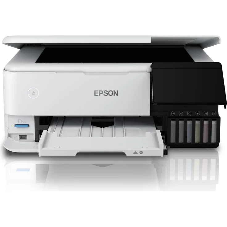 Epson EcoTank ET-8500 (3-in-1) Multifunktionsdrucker - (Tintenstrahl) Farbe, Druckgeschwindigkeit: 16 s/w, 12 Farbe, Auflösung: 1440 x 5700, LAN, WLAN, AirPrint, Wi-Fi Direct (C11CJ20401) – Bild 18