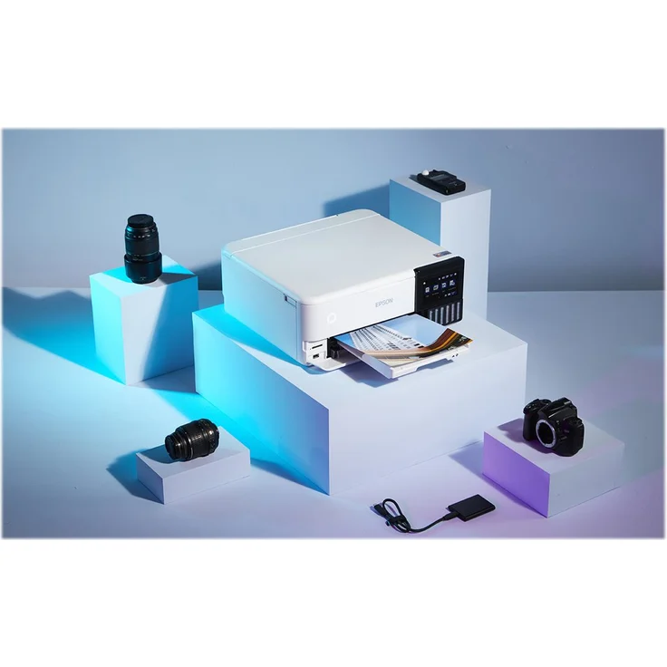 Epson EcoTank ET-8500 (3-in-1) Multifunktionsdrucker - (Tintenstrahl) Farbe, Druckgeschwindigkeit: 16 s/w, 12 Farbe, Auflösung: 1440 x 5700, LAN, WLAN, AirPrint, Wi-Fi Direct (C11CJ20401) – Bild 14