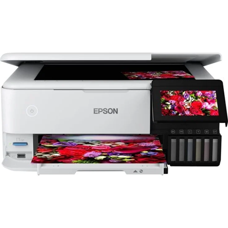 Epson EcoTank ET-8500 (3-in-1) Multifunktionsdrucker - (Tintenstrahl) Farbe, Druckgeschwindigkeit: 16 s/w, 12 Farbe, Auflösung: 1440 x 5700, LAN, WLAN, AirPrint, Wi-Fi Direct (C11CJ20401) – Bild 7