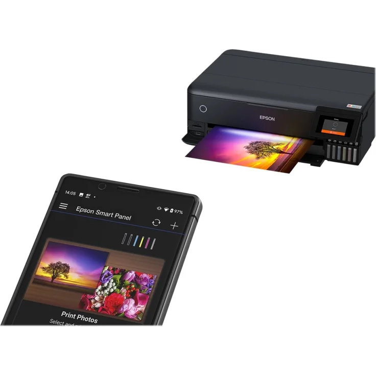 Epson EcoTank ET-8550 3-in-1 Tinten-Multifunktionsgerät (Kopie, Scan, Druck, A3, 5 Farben, Fotodruck, Duplex, WiFi, Ethernet, Display, USB 2.0), Tintentank – Bild 5