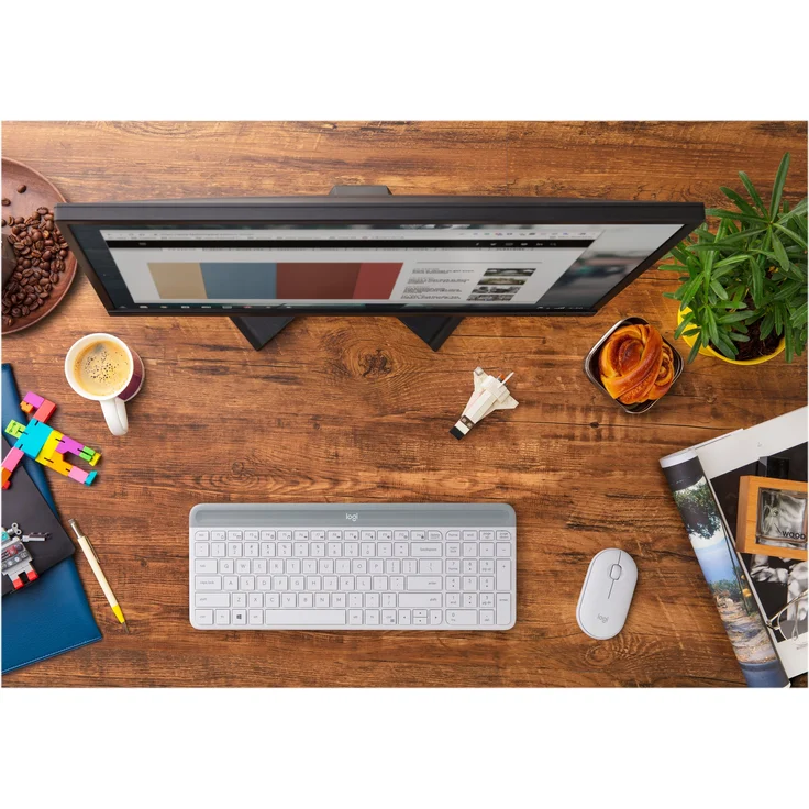 Logitech MK470 Slim Wireless Keyboard and Mouse Combo weiß, USB, ES QWERTY (920-009199) – Bild 5